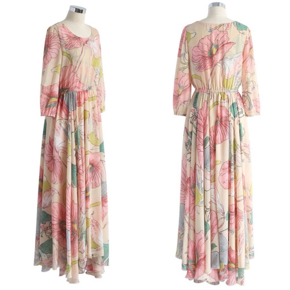 Chicwish Spring Scenery Pink Floral Print Women's Dress - Picture 4 of 13